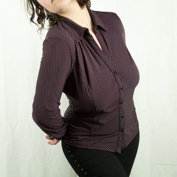 Striped Long-Sleeve Button-Up by Express - Picture 2 of 4